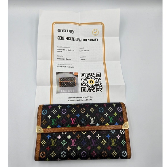 Louis Vuitton Multicolore Monogram Porte Tresor International Wallet Black - Picture 3 of 12